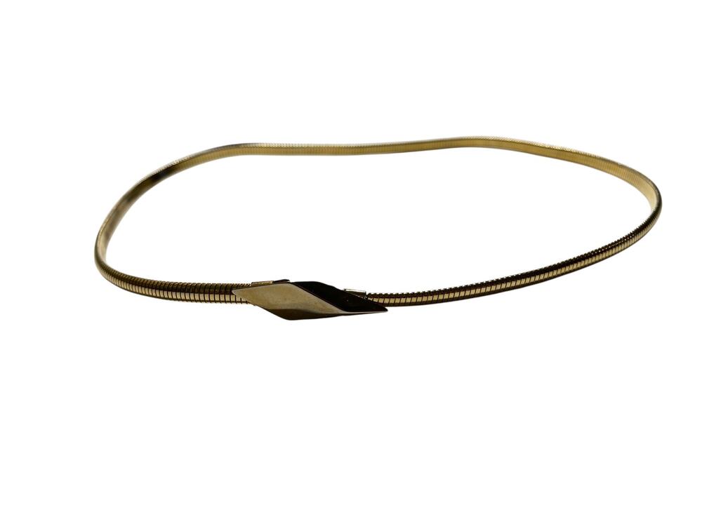 Vintage 1980s Gold Stretch Skinny Buckle Belt Small
